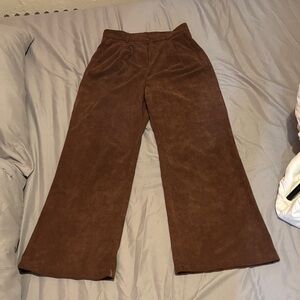COMMENSE Brown Corduroy Wide-Leg Pants